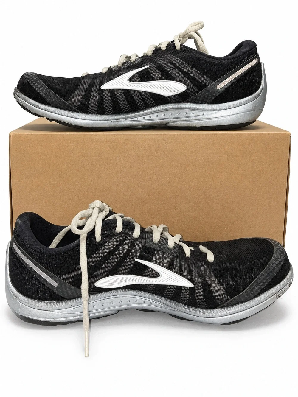 Brooks PureConnect Men’s Size 9 M Black Silver Lightweight Mesh Running Shoes